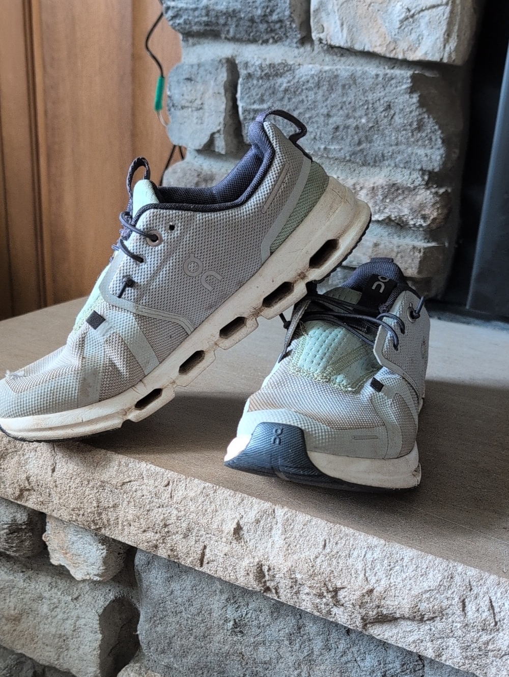 On Running Women's Cloudflow Style Running Shoes - Gray and Mint Green